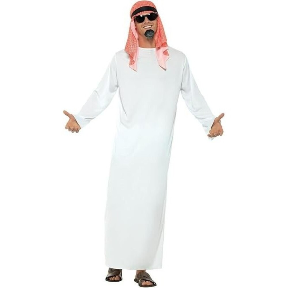 Smiffy's Men's Fake Sheikh Costume LARGE 42"-44" White Long Tunic and Headdress